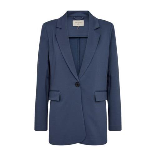 Indigo Blazer met Brede Revers Freequent , Blue , Dames