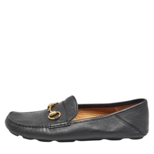 Pre-owned Leather flats Gucci Vintage , Black , Heren