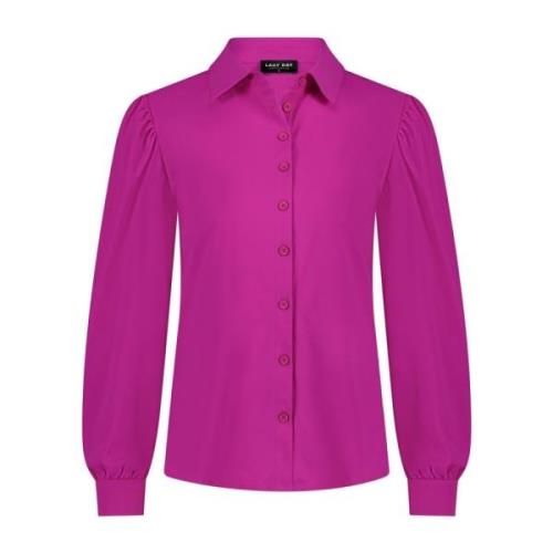 Kersenblouse met pofmouw Lady Day , Pink , Dames