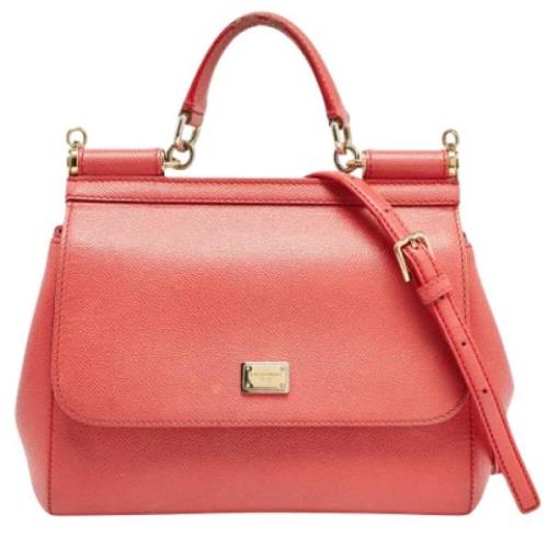 Pre-owned Leather handbags Dolce & Gabbana Pre-owned , Pink , Dames