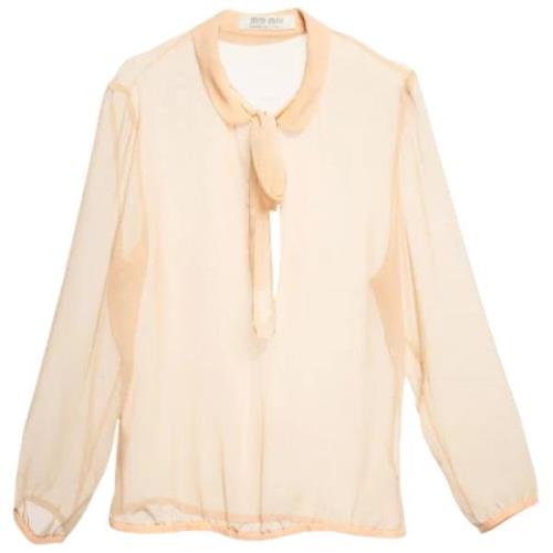 Pre-owned Fabric tops Miu Miu Pre-owned , Beige , Dames