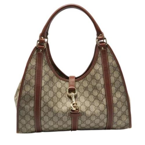 Pre-owned Coated canvas handbags Gucci Vintage , Beige , Dames