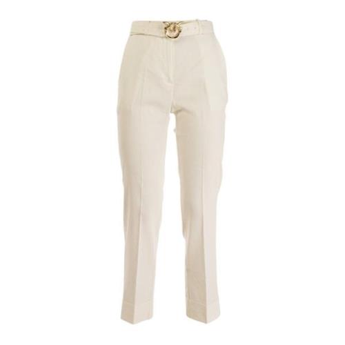 Linnen Damesbroek Zomerstijl Pinko , White , Dames