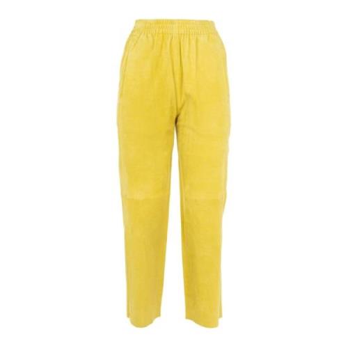 Gele Katoenen Zomerbroek Vrouwen Pinko , Yellow , Dames