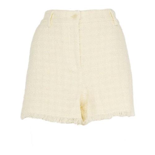 Witte zomer tweed shorts voor vrouwen Pinko , White , Dames