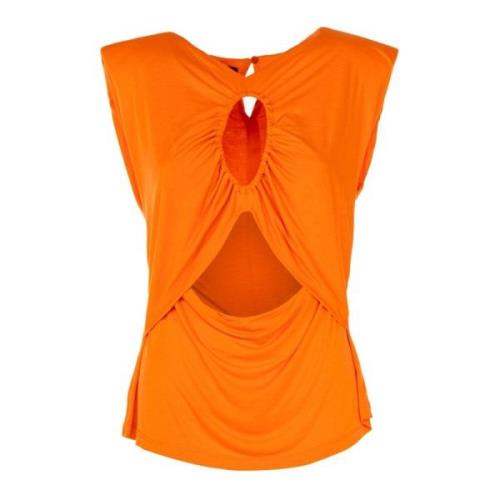 Elegante Zomer Top Rood Oranje Pinko , Orange , Dames