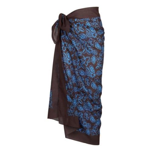 Bloemige Sarong in Bruine Tinten Gallo , Multicolor , Dames