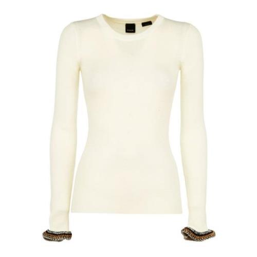 Dames Gebreide Trui Wit Winter Pinko , Beige , Dames