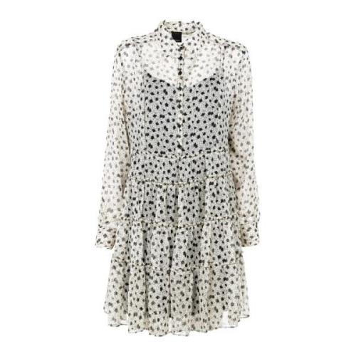 Witte Jurk met Microbloemenprint Pinko , White , Dames