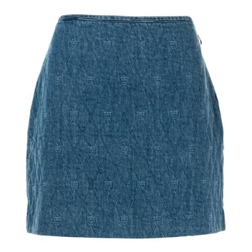 Korte denim rok voor vrouwen Pinko , Blue , Dames