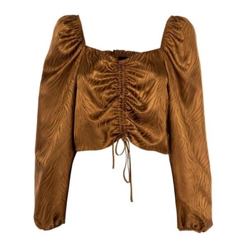 Elegante Bruine Blouse met Lange Mouwen Pinko , Brown , Dames