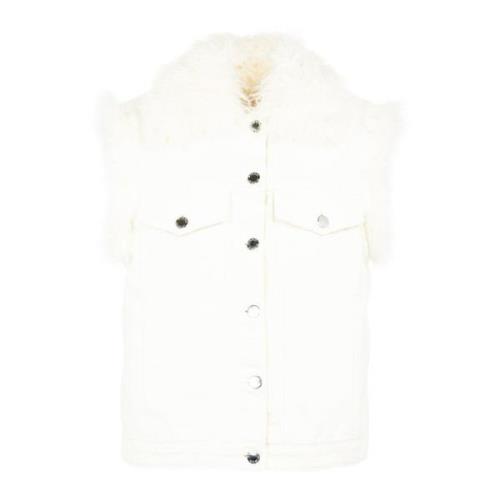 Denim Jack Wit Winter Vrouwen Pinko , White , Dames