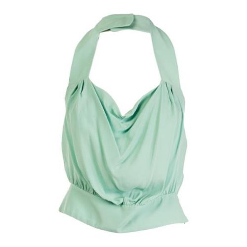 Elegante Haltertop Groene Zomerstijl Pinko , Green , Dames