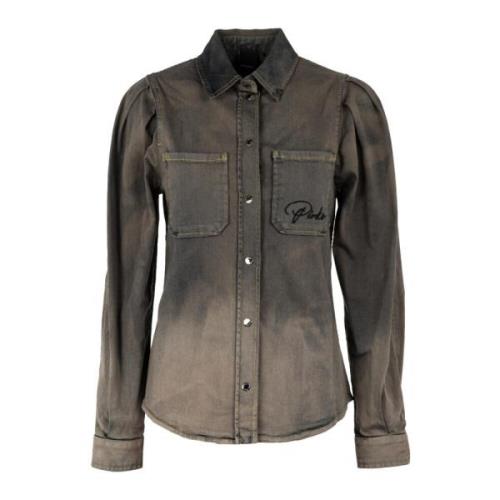 Dames Denim Shirt Outlet Prijs Pinko , Gray , Dames