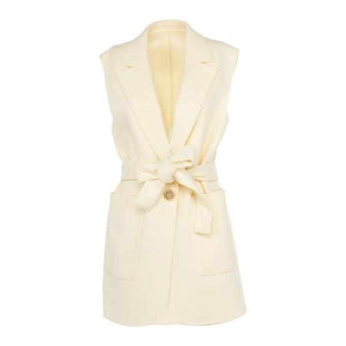 Wollen jas voor dames wit outlet Pinko , White , Dames