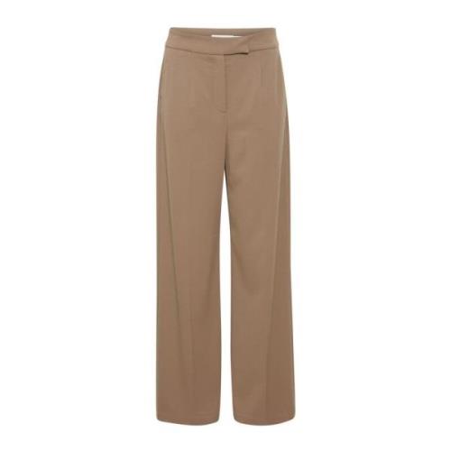 Wijde Pijp Walnoot Broek b.young , Brown , Dames