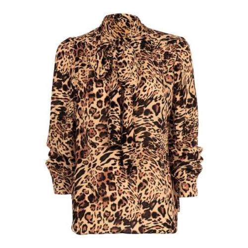 Elegante Animalier Bruine Zomerblouse Patrizia Pepe , Multicolor , Dam...