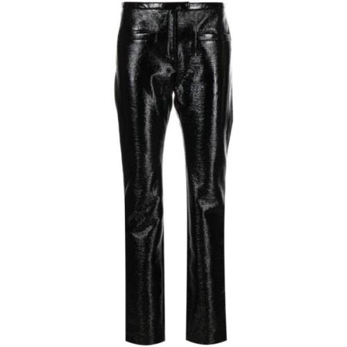 Zwarte Vinyl Skinny Broek Courrèges , Black , Dames