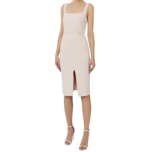 Stijlvolle Jurken Collectie Elisabetta Franchi , Beige , Dames