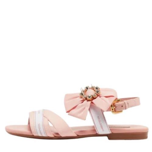 Pre-owned Fabric sandals Dolce & Gabbana Pre-owned , Pink , Dames