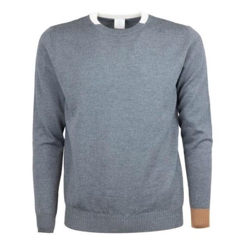 Slim Grijs Colorblock Sweater Eleventy , Gray , Heren