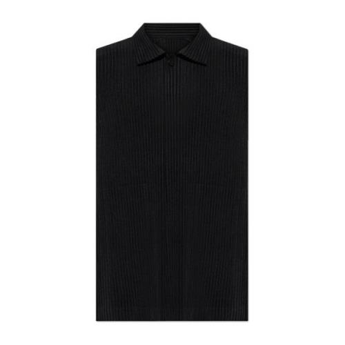 Geplooide mouwloze vest Issey Miyake , Black , Heren