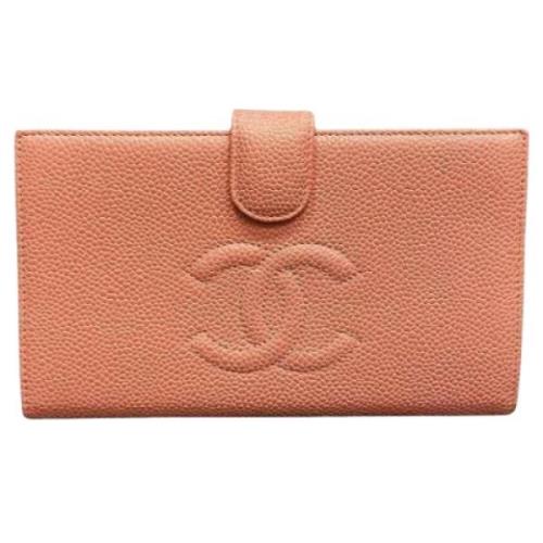 Pre-owned Leather wallets Chanel Vintage , Pink , Dames