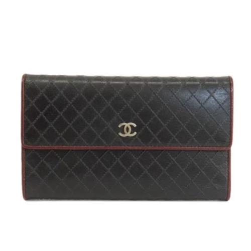 Pre-owned Leather wallets Chanel Vintage , Black , Dames