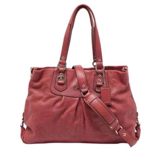 Pre-owned Leather totes Coach Pre-owned , Pink , Dames