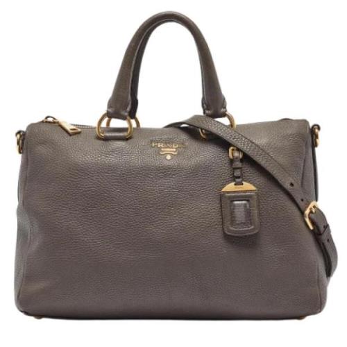 Pre-owned Leather handbags Prada Vintage , Gray , Dames