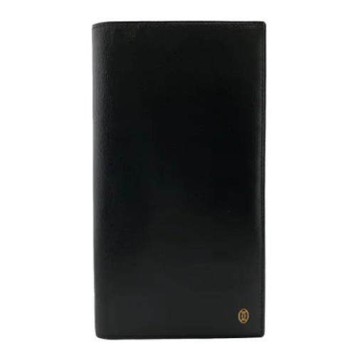 Pre-owned Leather wallets Cartier Vintage , Black , Dames