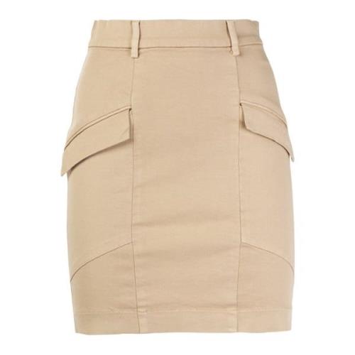 Beige Korte Rok met Zakken Patrizia Pepe , Beige , Dames