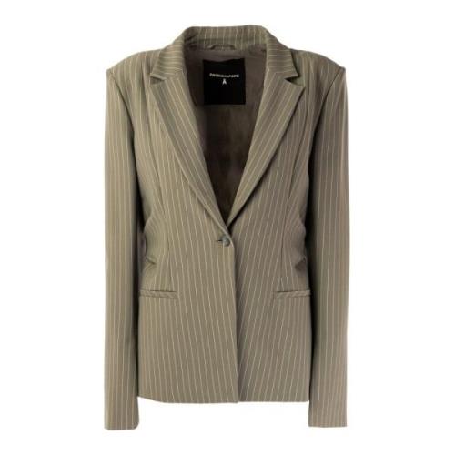 Damesblazer Tech Grey Strepen Patrizia Pepe , Gray , Dames