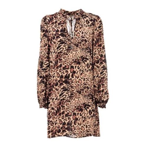 Animalier Zomer Ceremonie Jurk Patrizia Pepe , Brown , Dames