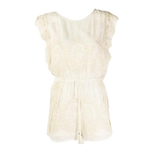 Korte zomerjurk met elastische taille Patrizia Pepe , White , Dames