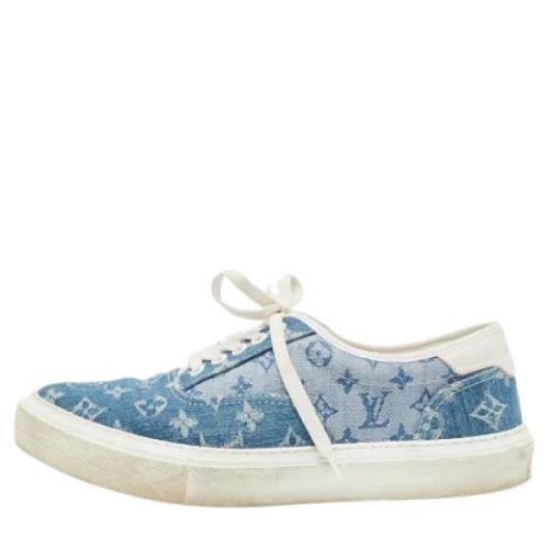 Pre-owned Denim sneakers Louis Vuitton Vintage , Blue , Heren