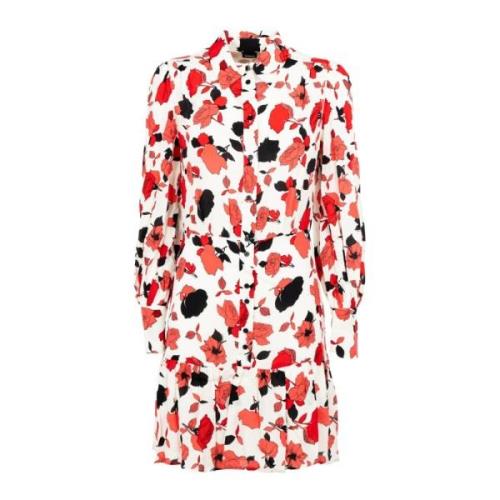 Rode Korte Jurk Lente Zomer Pinko , Multicolor , Dames