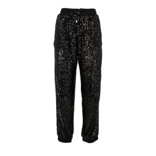 Zwarte joggingbroek voor dames met pailletten Pinko , Black , Dames