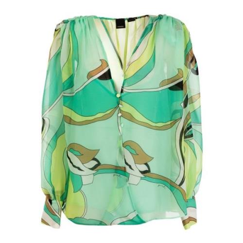 Groene lange mouwen blouse outlet prijs Pinko , Green , Dames