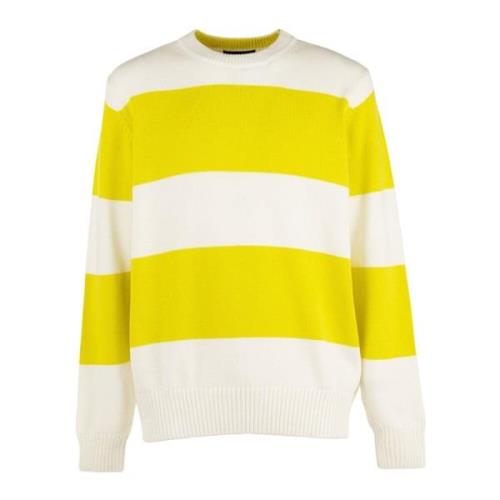 Katoenen Crewneck Sweater Groene Strepen Liu Jo , Green , Heren