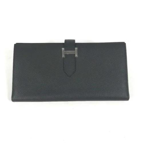 Pre-owned Leather wallets Hermès Vintage , Black , Dames