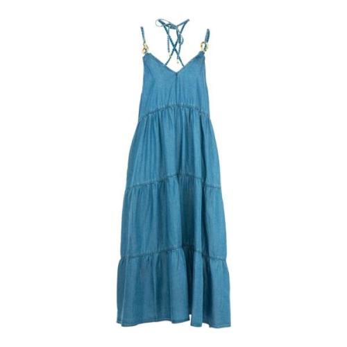 Lange Zomerjurk Vrouwen Blauw Patrizia Pepe , Blue , Dames