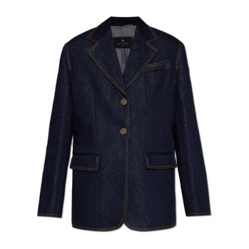 Loszittende denim blazer Etro , Blue , Dames