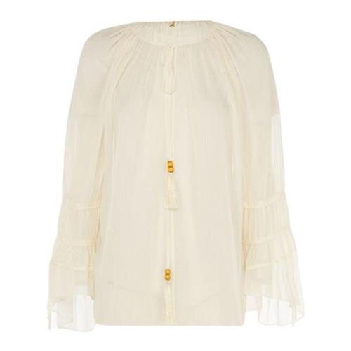 Elegante Blouse Lange Mouw Wit Patrizia Pepe , White , Dames