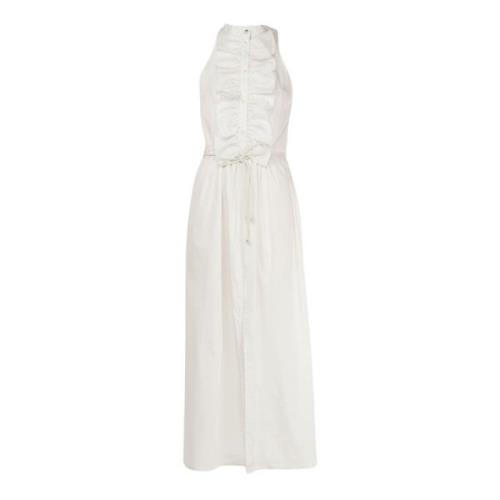 Witte Zomer Lange Jurk Mouwloos Vrouw Patrizia Pepe , White , Dames