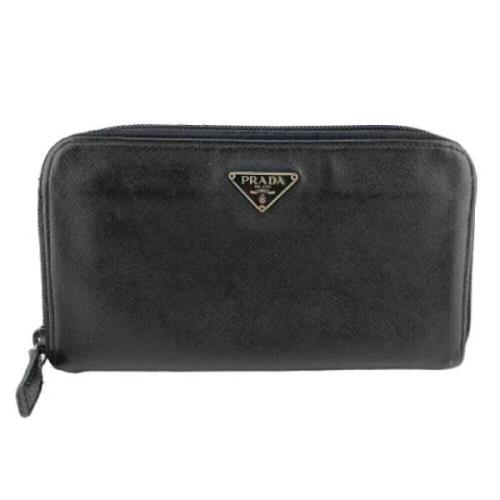 Pre-owned Leather wallets Prada Vintage , Black , Dames