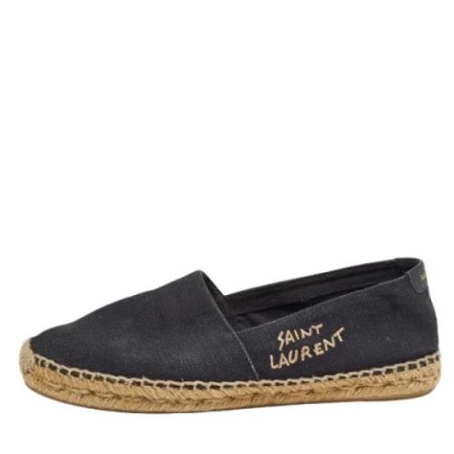 Pre-owned Canvas flats Yves Saint Laurent Vintage , Black , Dames