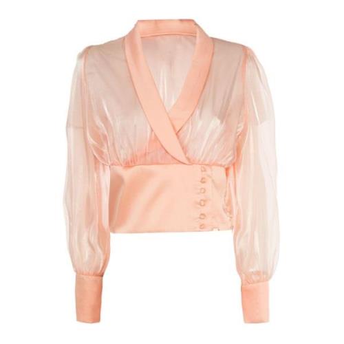 Elegante Roze Blouse met Lange Mouwen Fracomina , Pink , Dames