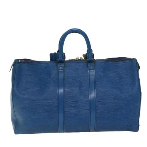 Pre-owned Leather travel-bags Louis Vuitton Vintage , Blue , Dames