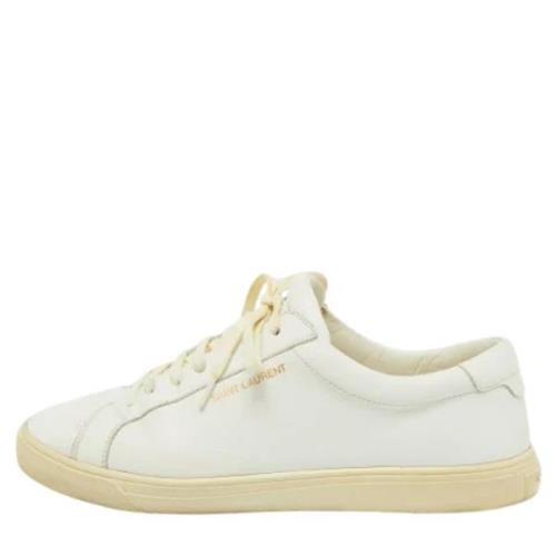 Pre-owned Leather sneakers Yves Saint Laurent Vintage , White , Dames